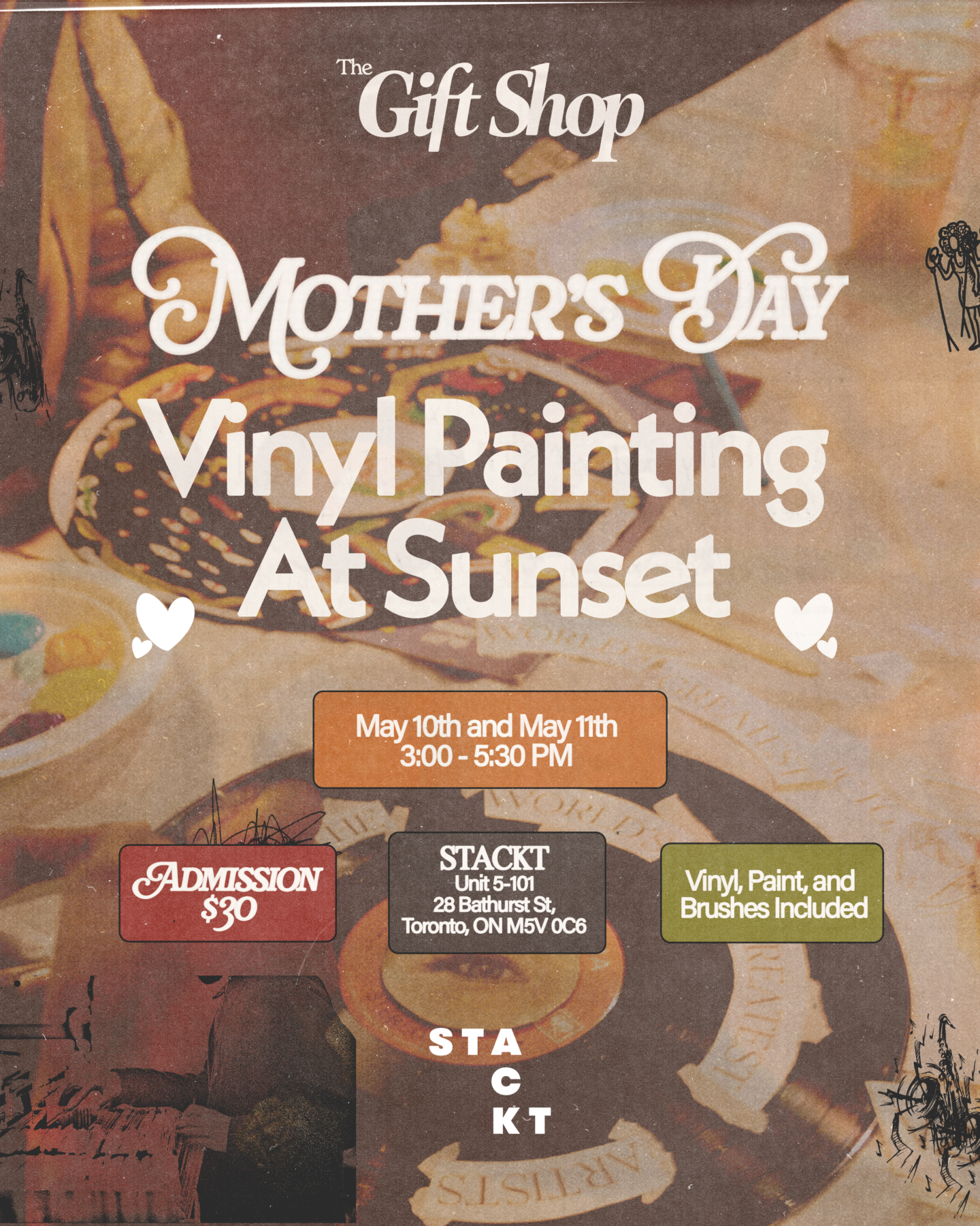 Mother’s Day Weekend – Vinyl Painting at Sunset