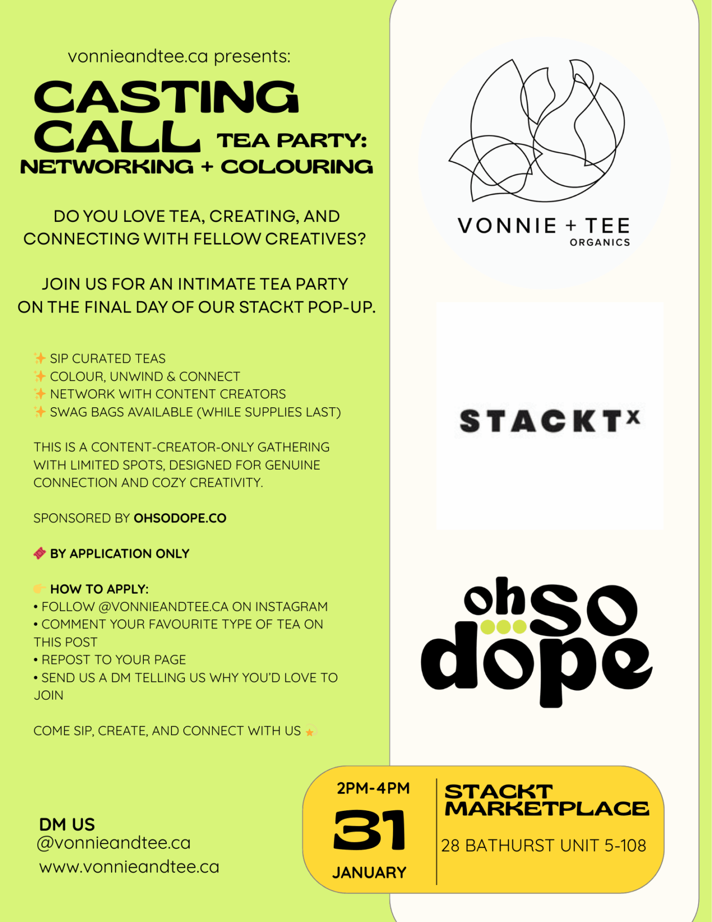 Tea Party Networking + Colouring