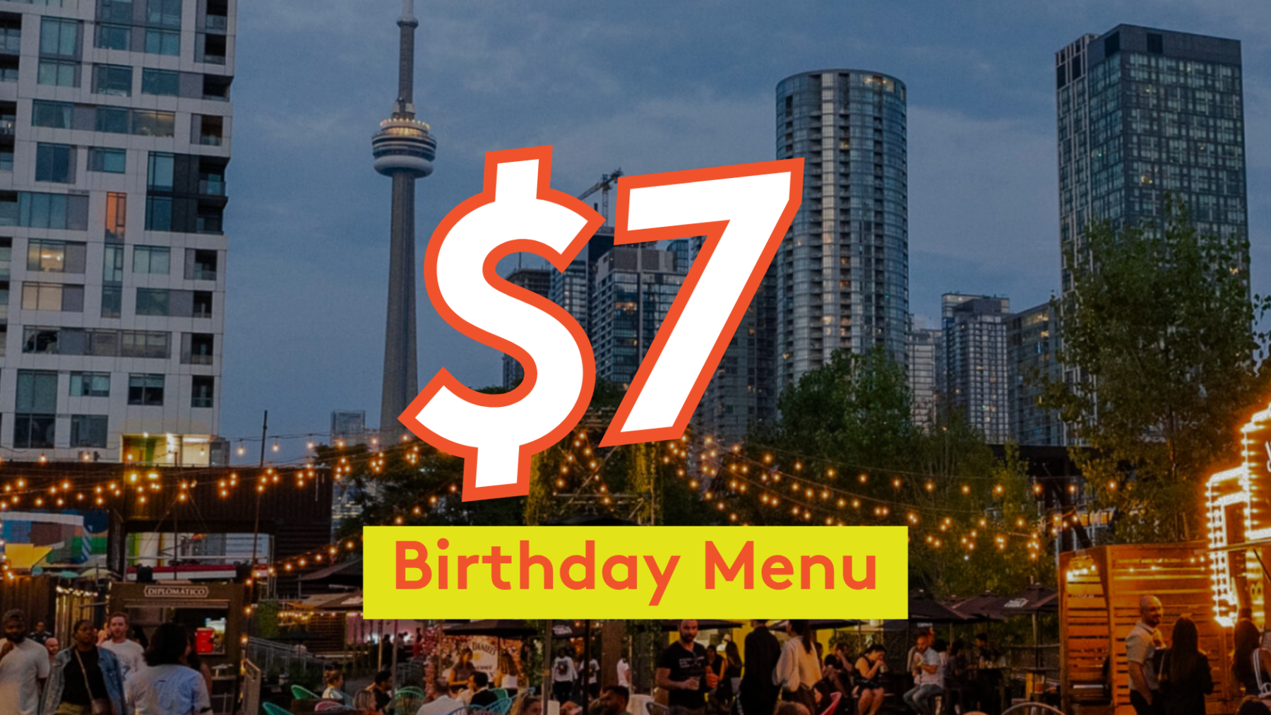 $7 Birthday Block Party Menu